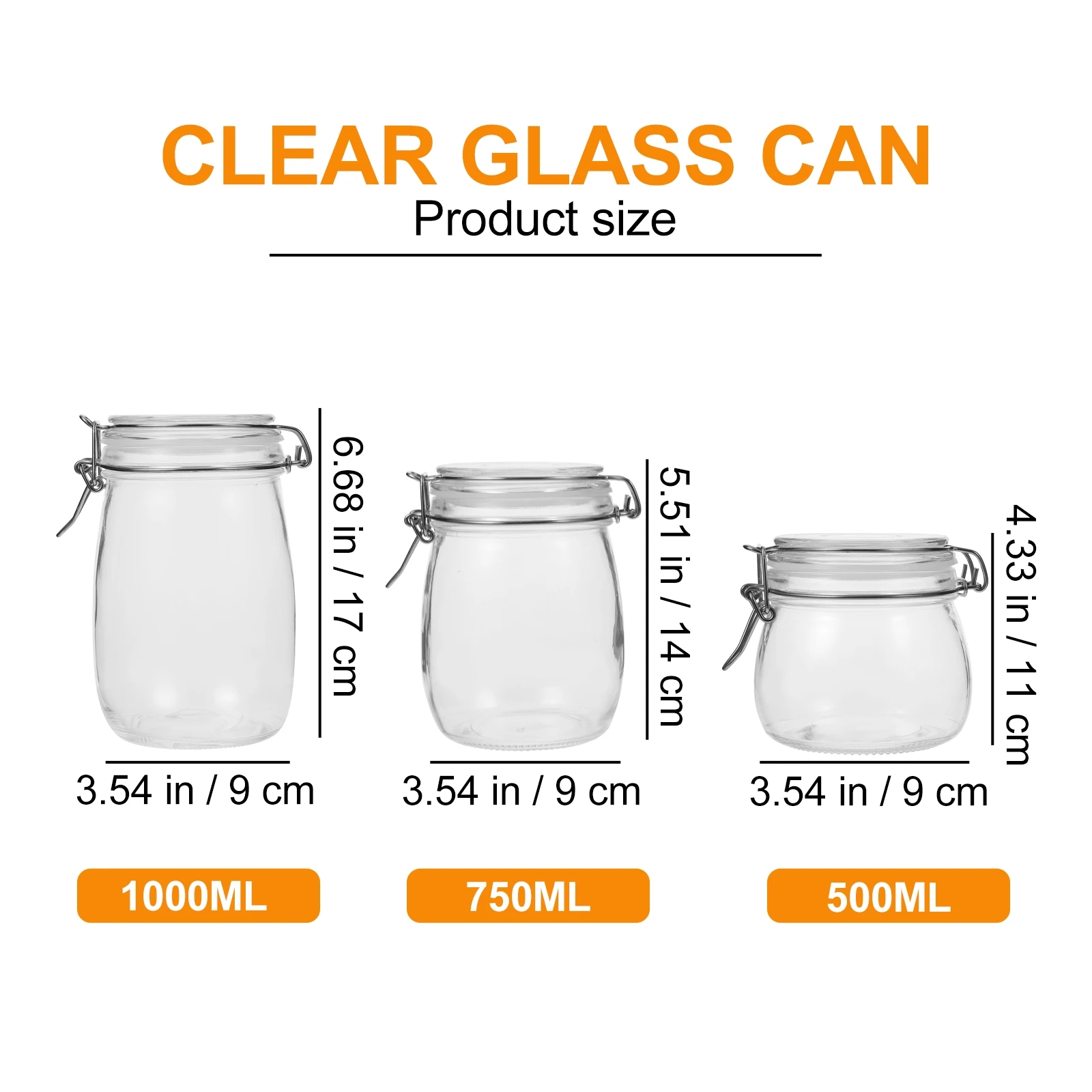 

6pcs Glass Food Sealed Cans Transparent Storage Jars Container For Loose Tea Coffee Bean Grains Candy Sugar Salt Kitchen Tools