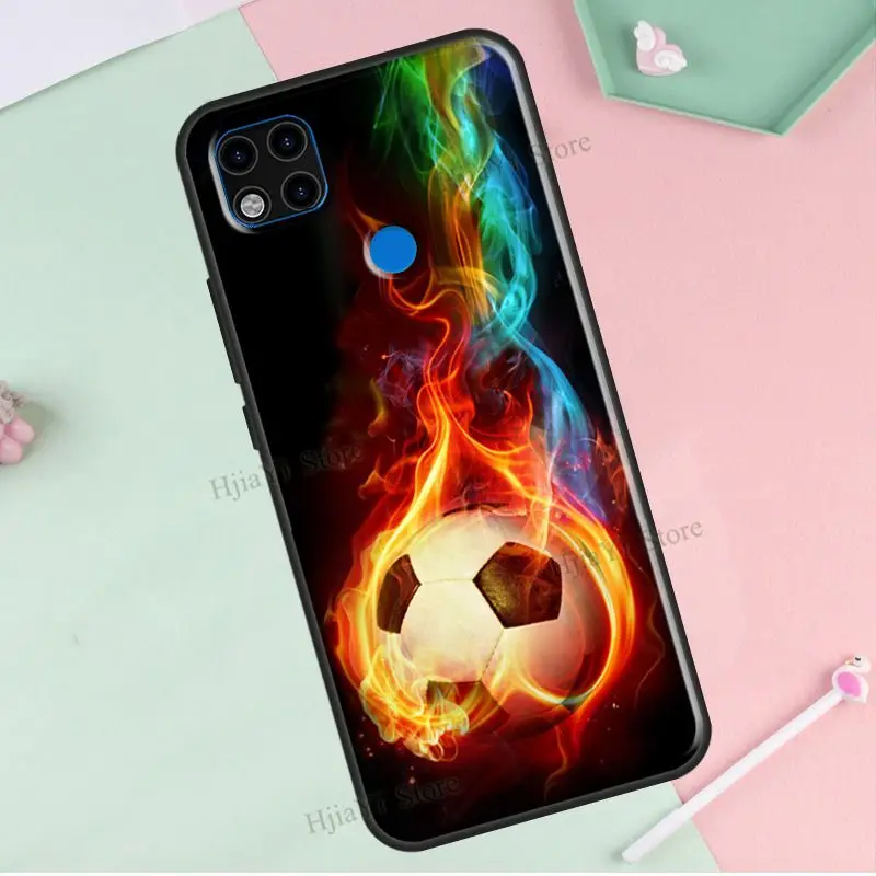 Fire Football Ball Soccer Case For Redmi Note 10 Pro 11 9 8 10S 9S 9C 9A 9T Coque | Мобильные телефоны и аксессуары