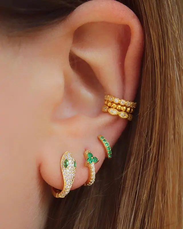 Серьги женские из серебра 925 пробы с фианитами 3 комплекта|Серьги-кольца| |