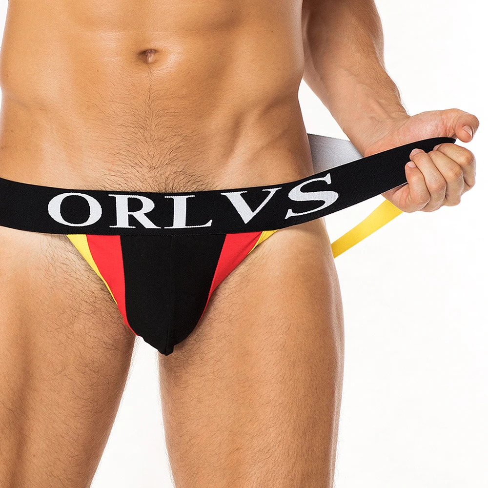 

ORLVS Men's Underwear Men Sexy Briefs Jockstrap Pouch Cuecas Man Cotton Panties Thongs Mesh Underpants Gay Slip Homme Srting