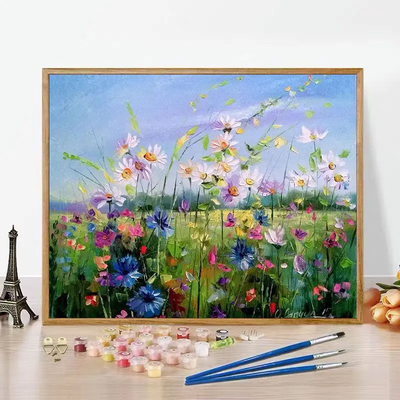 

CHENISTORY Pictures By Number Flowers Kits Home Decor Painting By Numbers Landscape Drawing On Canvas Handpainted Art Diy Gift