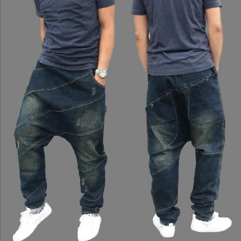 Jeans Men denim harem pants Loose Crotch Jeans Men's Hip-Hop Flying Squirrel Jeans