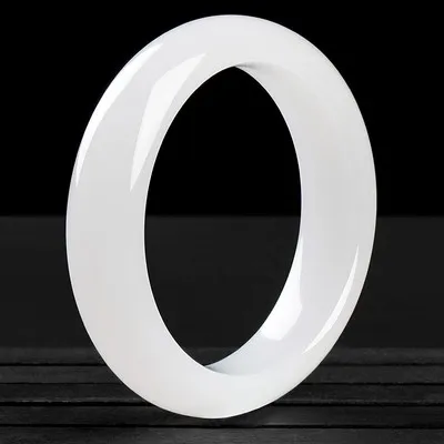 

Zheru Jewelry Natural Hetian Jade White 54-64mm Bracelet Elegant Princess Jewelry Best Gift for Mom and Girlfriend
