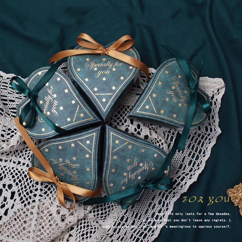 Высокое качество сердце любовь Лазерная полосатая позолоченная Подарочная