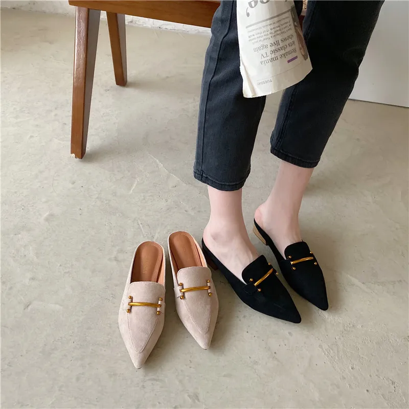 2020 г. летние модные женские шлепанцы дизайнерские туфли без задника черные