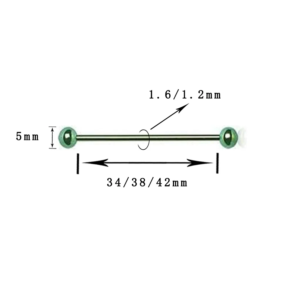 Green 80X/набор, цветной шарик из нержавеющей стали, пирсинг-штанга для языка, кольцо на кнопке, хирургический пирсинг, Сексуальные Ювелирные изделия для тела для женщин, пирсинг в пупок - Окраска металла: Green