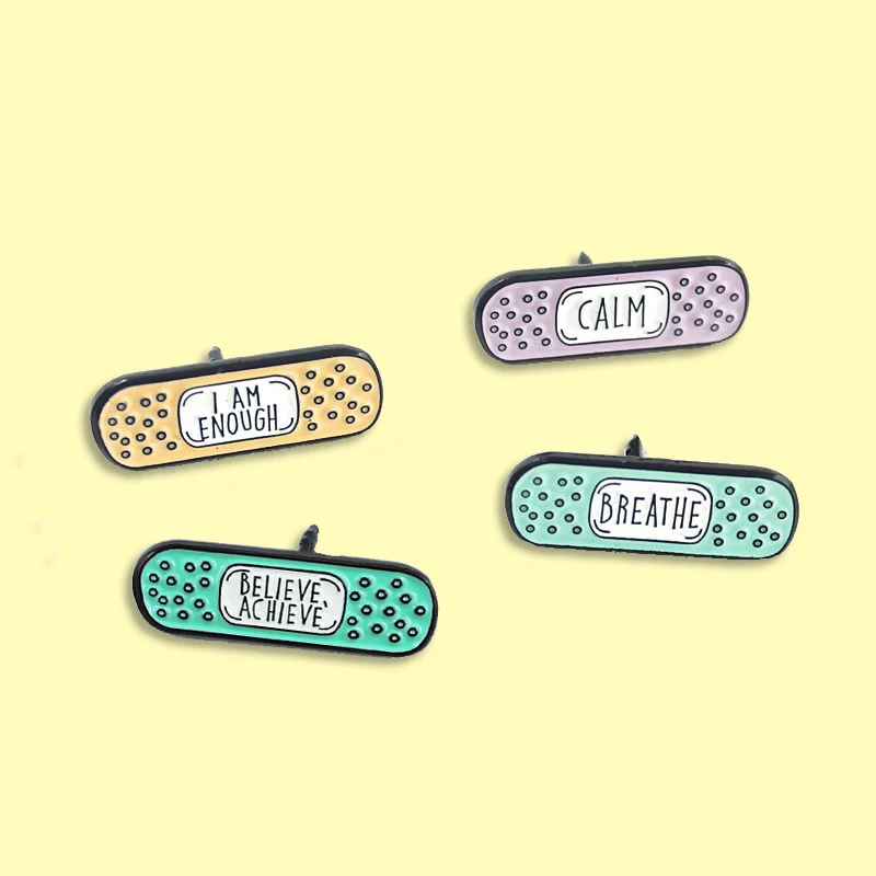 4 стиля ободряющая доска эмаль PinBreathe Believe Achieve Calm I Am Enough брошь модное ювелирное