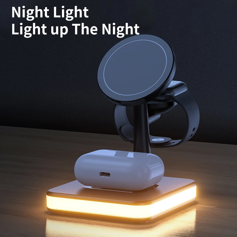 

25W Magnetic Wireless Charger Dock For iPhone 12 iWatch For Airpods PD QC3.0 Fast Charging Brackets Station Charging Stand