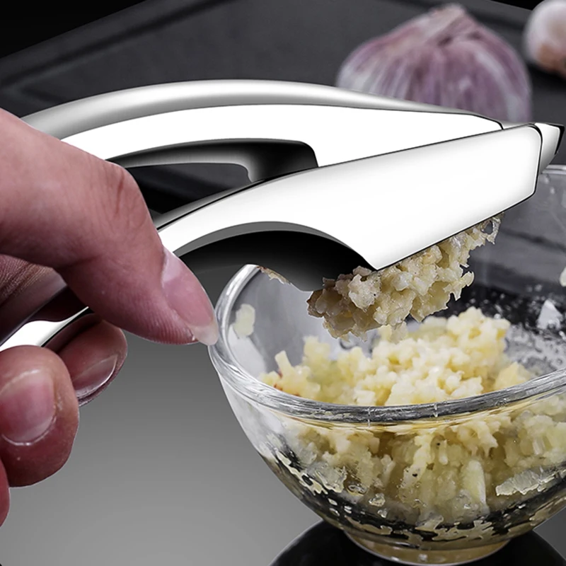 Prensa de ajo de acero inoxidable 304, picadora desmontable, rallador, herramientas de cocina-2