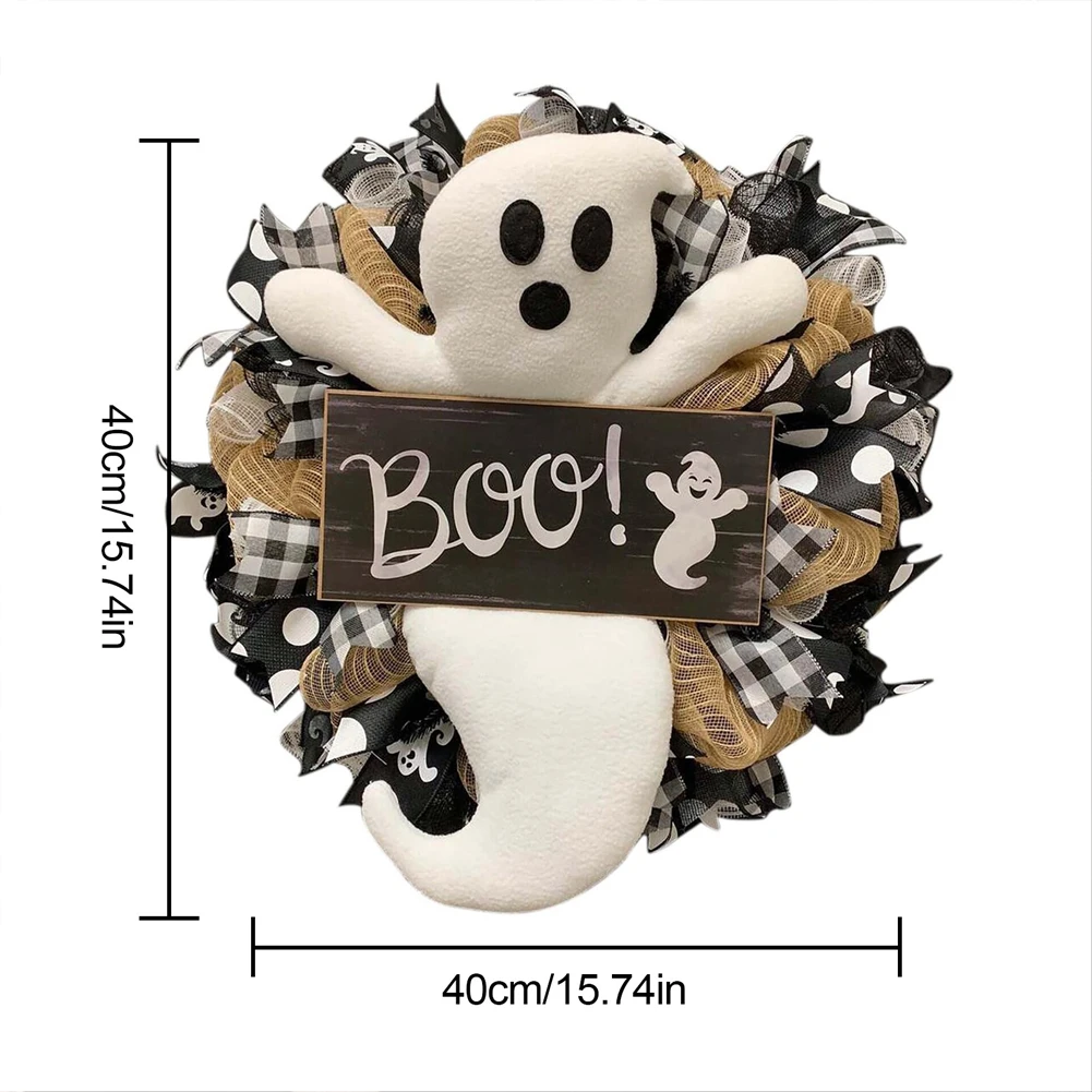 Венок на Хэллоуин BOO! Фермерский венок-призрак уличный входной дверь внутренний
