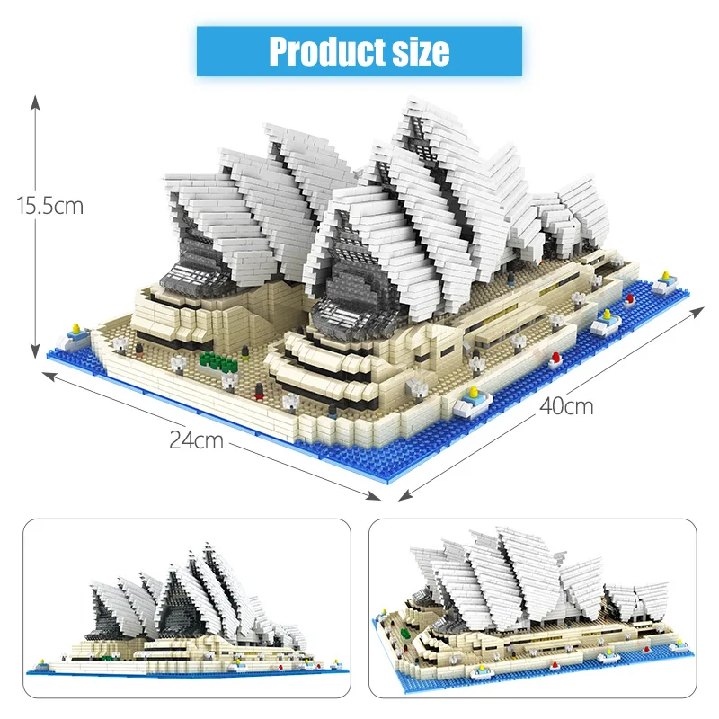 Алмазные мини блоки известным городом Архитектура Сидней опера модель