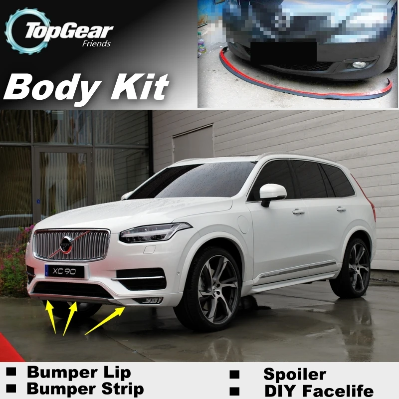 Дефлектор губ бампера для Volvo XC Classic XC90 MK2 2014 ~ 2020 передняя юбка спойлера ДЛЯ