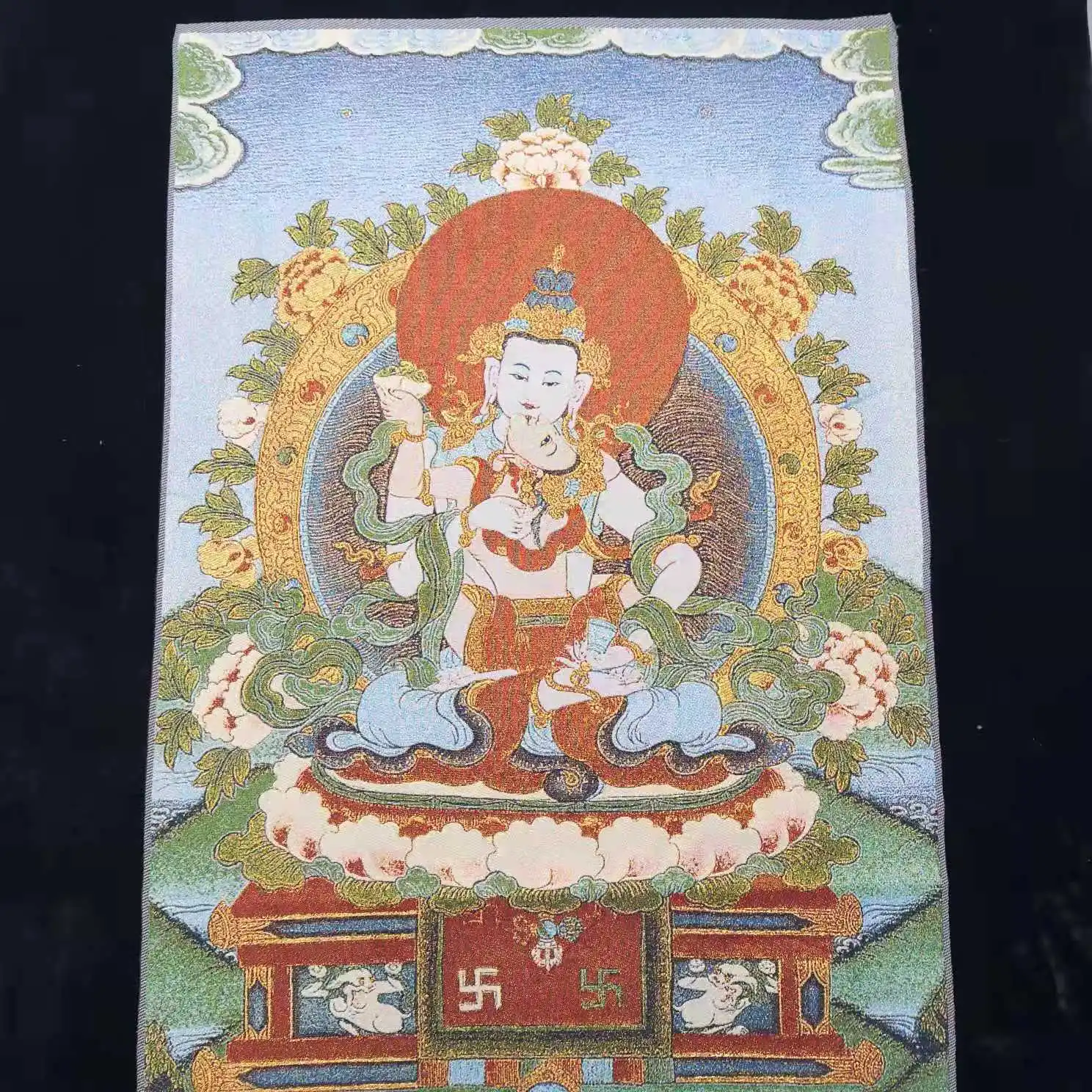 Vajra молоток двойное тело Будда тантрическая религия Непал танка Вышивка Ретро