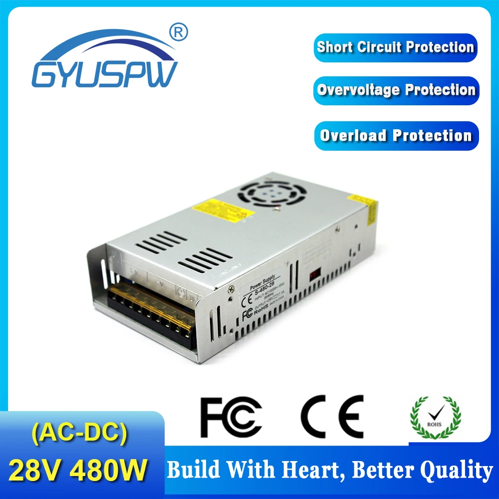 Универсальный источник питания DC28V 17.2A 480W трансформатор драйвера AC110V 220V к dc 28V
