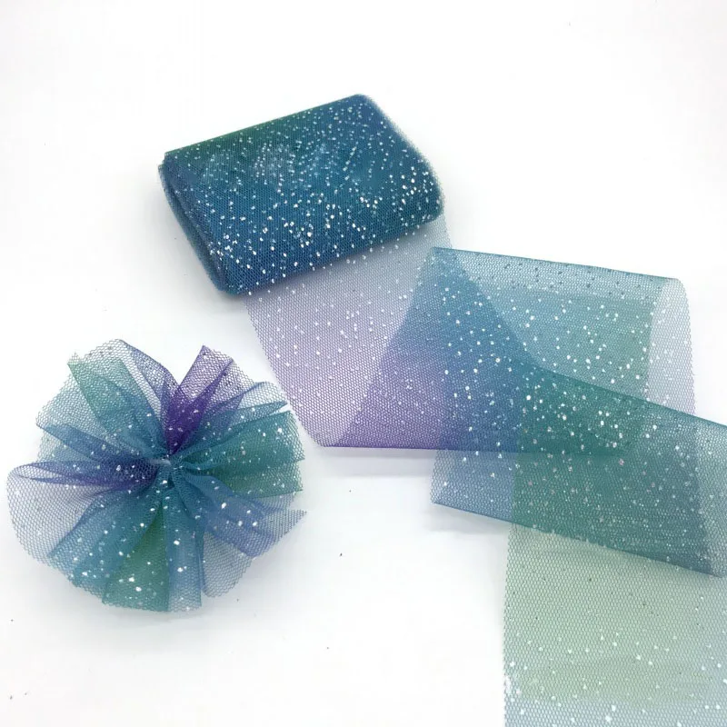 5 ярдов Красочные градиент пятно лента органзы Радуга Подарочная упаковка