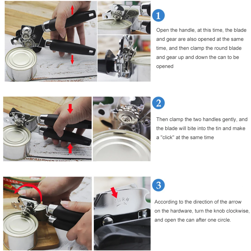 

Stainless Steel Can Openers Multifunction Manual Bottle Opener Handheld Jar Opener Kitchen Accessories