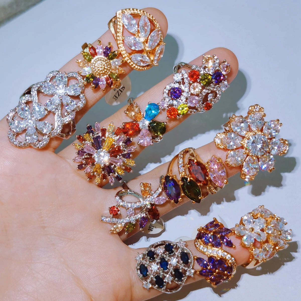 

1pc 5pcs 10pcs 20pcs Luxury Party Rings Wholesale Silver/Gold Color Vintage Rings for Women AAA CZ Elegant Jewelry Gifts Ring