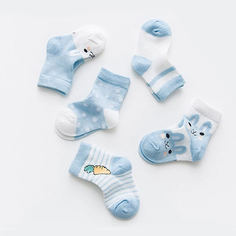 Носки детские тонкие хлопковые сетчатые с мультяшным принтом дышащие до