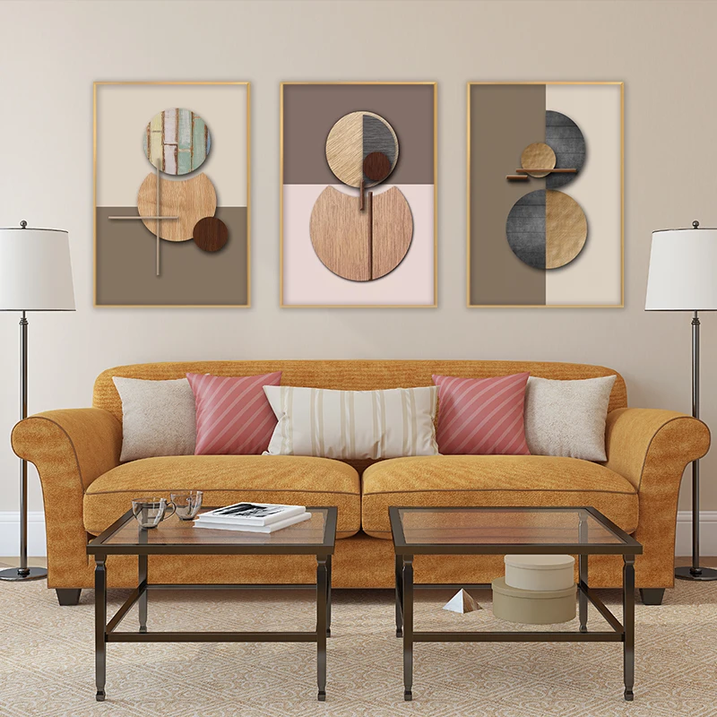 

Abstract Geometric Wall Art Block Canvas Painting Minimalism Poster Print Modern Wall Images for Living Room Home Decor