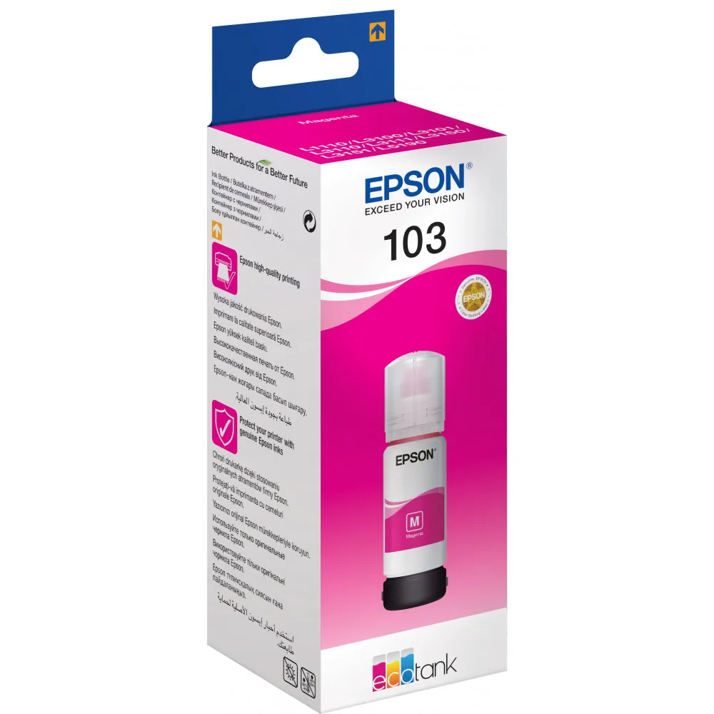 Контейнер с чернилами Epson L3100/3101/3110/3150/3151 пурпурные (C13T00S34A) | Компьютеры и офис