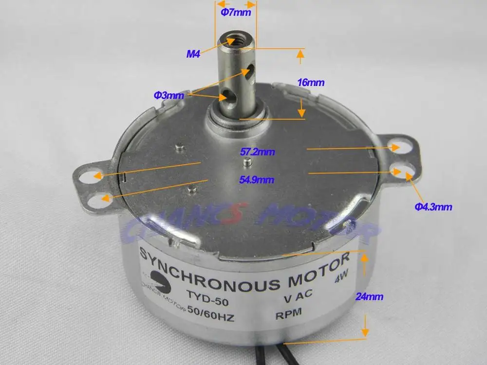 CHANCS TYD-50 синхронный двигатель 110V AC 8-10 об/мин CW/CCW двигателя с постоянным магнитом |