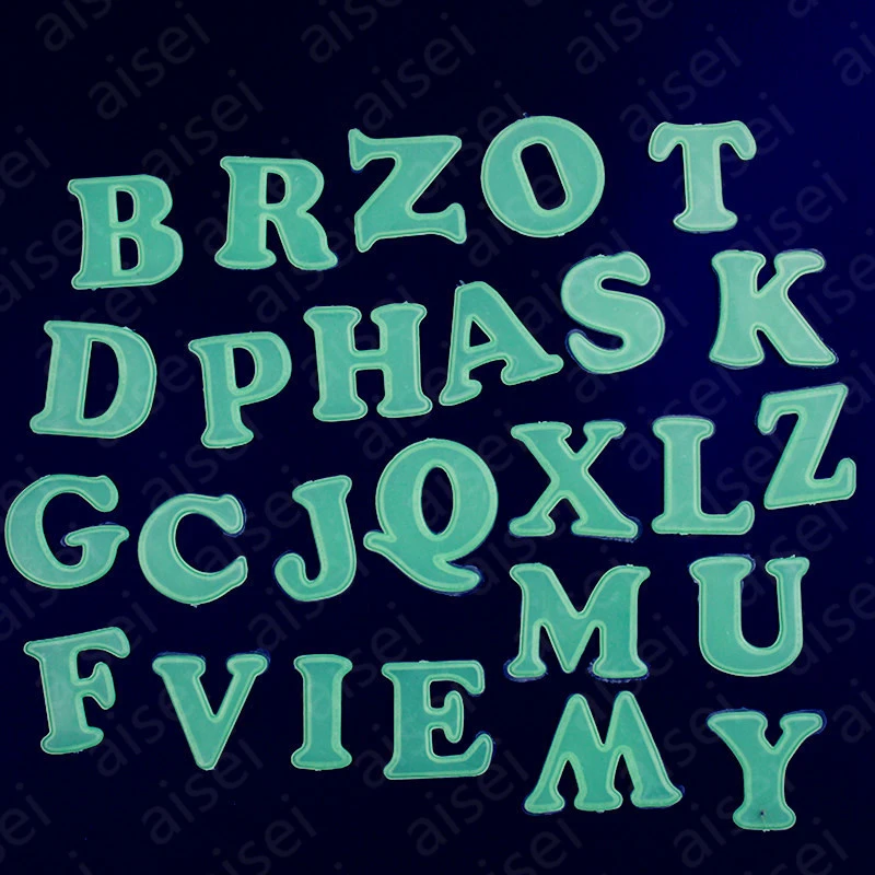 3D 26 английских букв для хранения энергии флуоресцентный светится в темноте