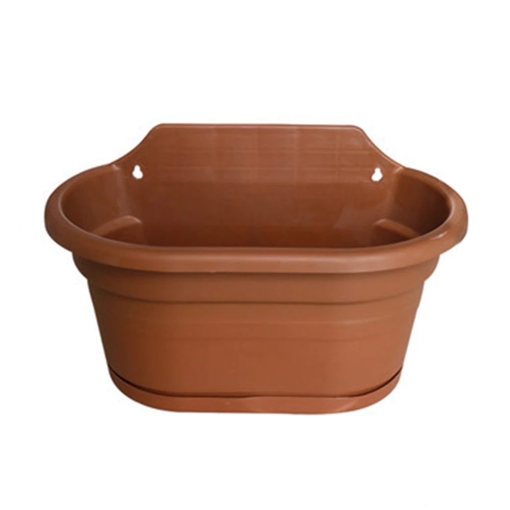 

Container Wall Flower Pots Gardening Planter Plastic Gray/Brown Smaller Plants 18cm X 17cm X 23cm Green Decoration 9L Hanging