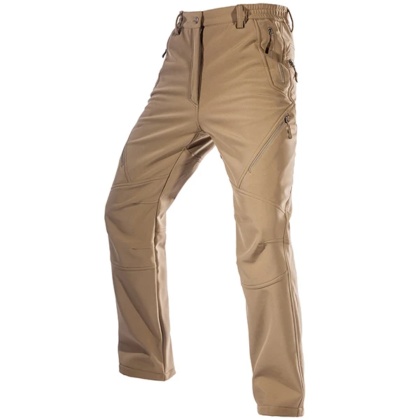 muddy FREE SOLDIER мягкой оболочки флис ткань, Мгновенное водонепроницаемый и windproofoutdoor спорт тактический восхождение и пеший туризм брюки - Цвет: muddy