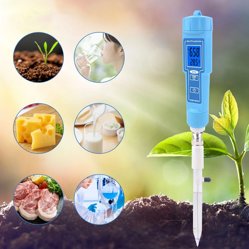 

Automatic Calibrating Ph Meter for Tapered Loose Hydroponics Replaceable Probe PH/TEMP Meter for Cheese, Drinking Water