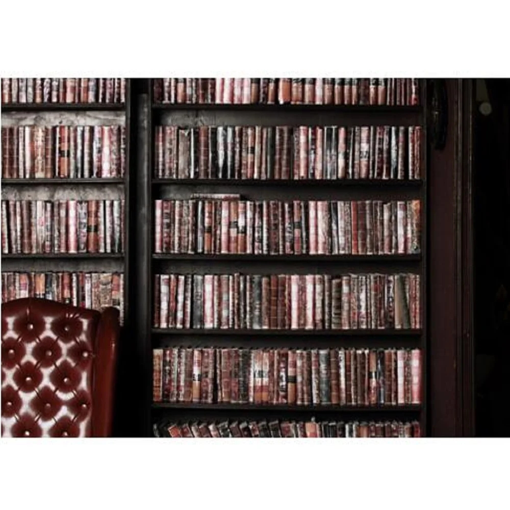 

Реквизит для фотостудии Nitree, фон, коричневый книжный шкаф, стул, Виниловый фон для студийной фотосъемки