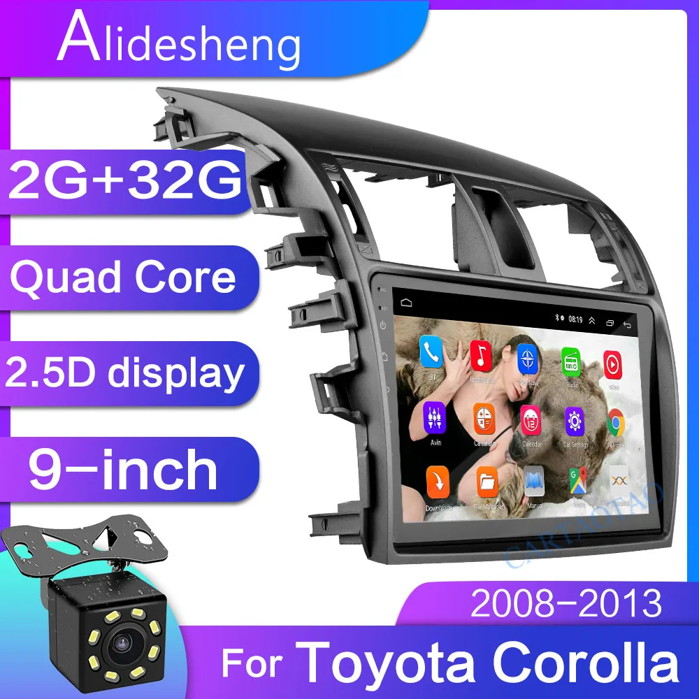2G + 32 2.5D 2Din Android 8 1 GO автомобильный dvd мультимедийный плеер GPS для Toyota Corolla E140/150 2006 2007