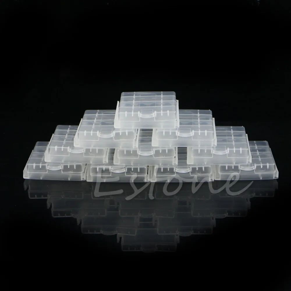 10 шт. жесткий пластиковый синий белый чехол-держатель для аккумулятора AA / AAA |