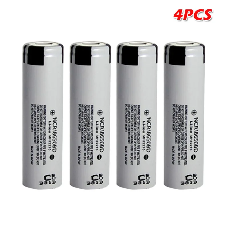 Panasonic 18650 литий-ионная аккумуляторная батарея 3,7 V 3200mAh литий-ионная батарея NCR18650BD для фонарика power bank notebook - Цвет: 4pcs