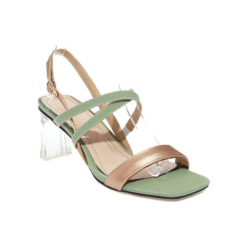 

Сандалии женские на высоком каблуке, простые босоножки контрастных цветов, обувь больших размеров, лето