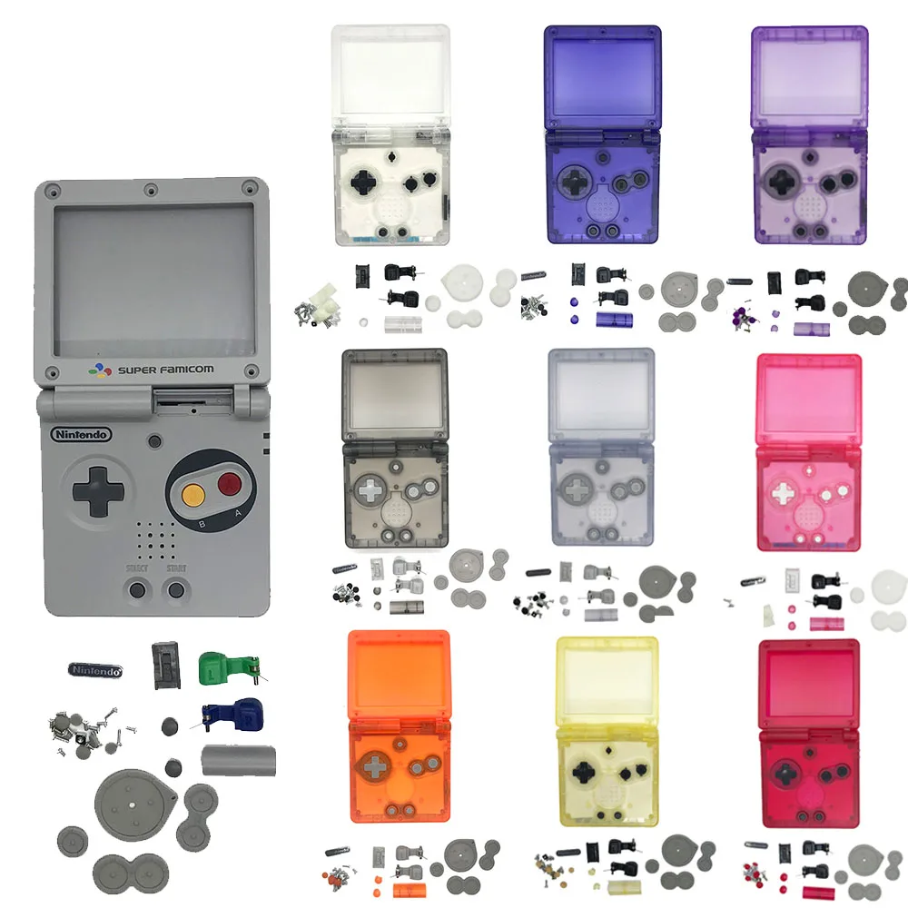Прозрачный чехол для консоли GBA SP прозрачный Gameboy Advance Classic NES оболочка с кнопками и