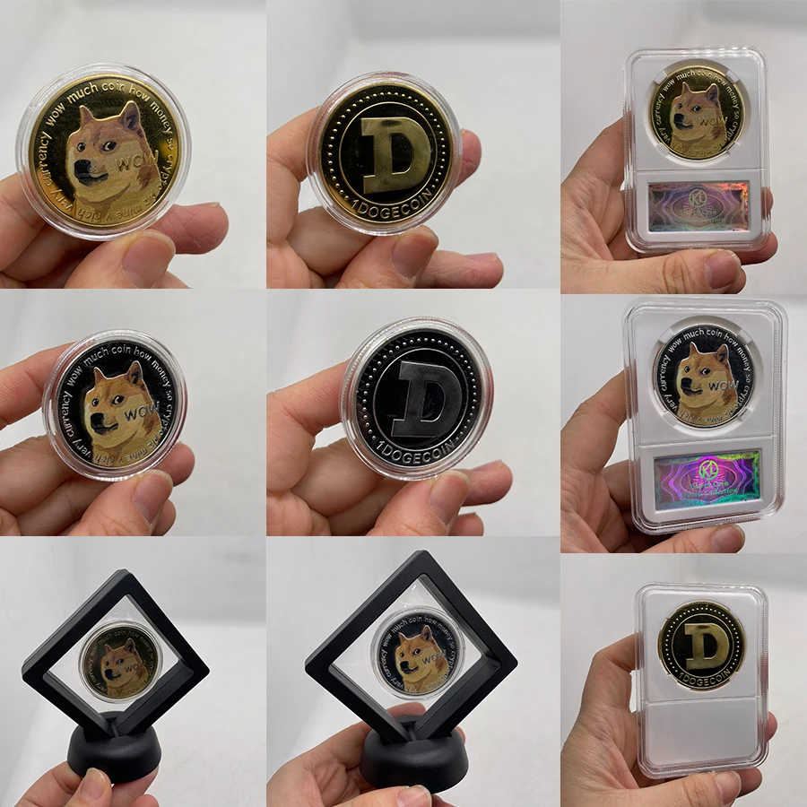 

Beautiful Gold Plated Dogecoin Commemorative Coins Cute Dog Pattern Dog Souvenir Collection Coin Gifts