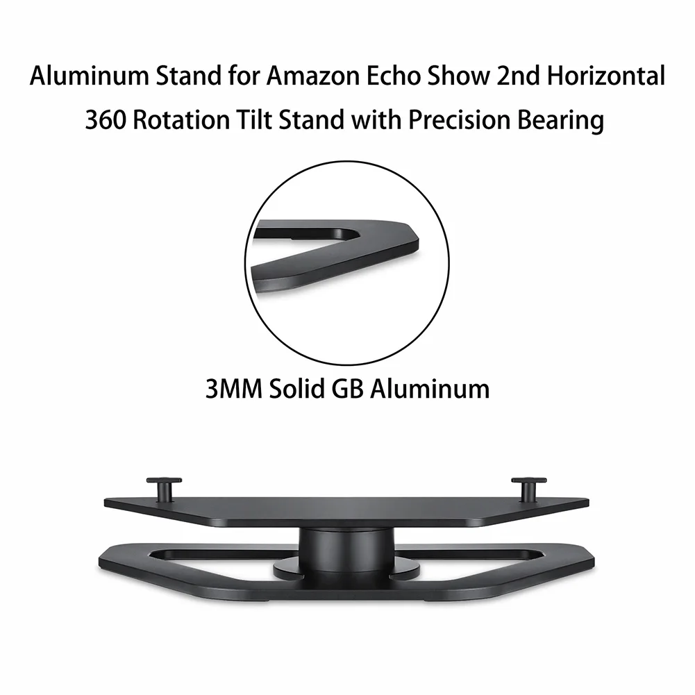 

Durable Base Holder Bracket 360 Degree Rotation Office Mount Home Stand Adjustable Aluminum Black Show 2nd