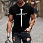 Модная мужская футболка с 3D-принтом Иисуса Христа, летняя повседневная Универсальная футболка оверсайз с круглым вырезом и короткими рукавами, уличная одежда, топы