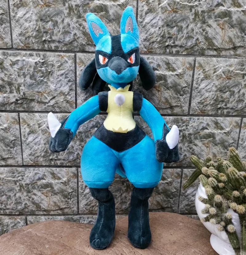 Lucario-Colecci&oacute;n de Pikachu de Pokemon Original para ni&ntilde;os, mu&ntilde;ecos de peluche de 35cm, regalos de Navidad de alta calidad-1