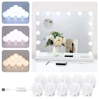 d2 led professional makeup mirror light full backlit mirror usb dimmle table mirror with light 3 colors hollywood vanity lights