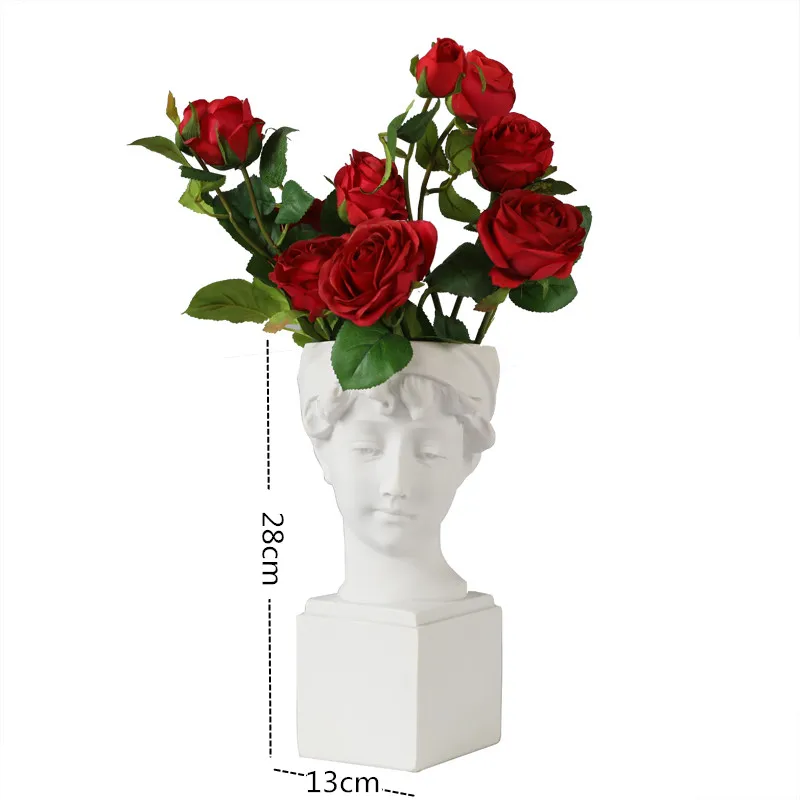 

Creative Portrait Vase Human Head Home Decor Resin David Medici Venus Figurine Modern Nordic Style Decorative Ornaments R1958