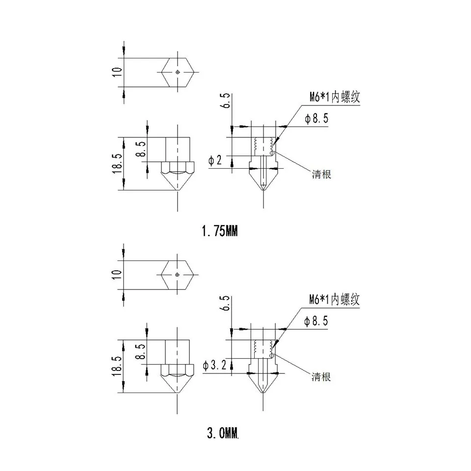 Детали для 3D-принтера сопло медная горловина латунная экструзия Creatbot |