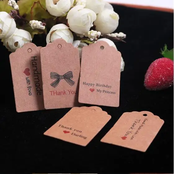 10 шт./лот 3*5 см крафт-бумага ручная работа Этикетка Подарочная коробка этикетка