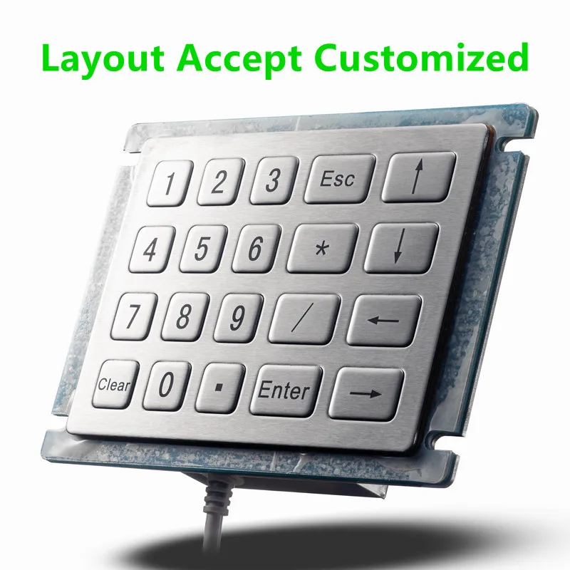 IP65 Водонепроницаемый промышленная металлическая клавиатура киоска для