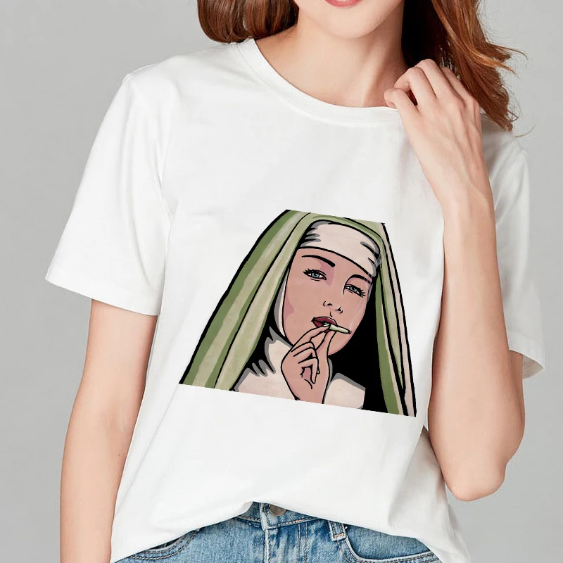 Новинка 2019 летняя футболка для женщин индивидуальная курения с принтом