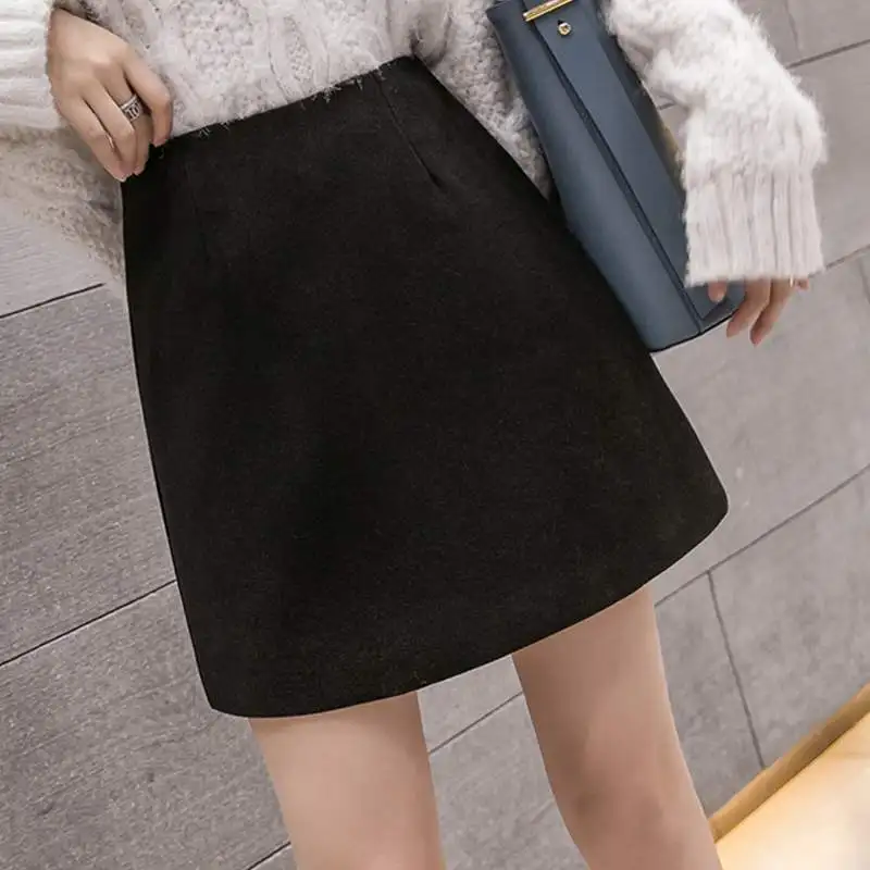 Женская Повседневная мини-юбка с высокой талией облегающая юбка-трапеция