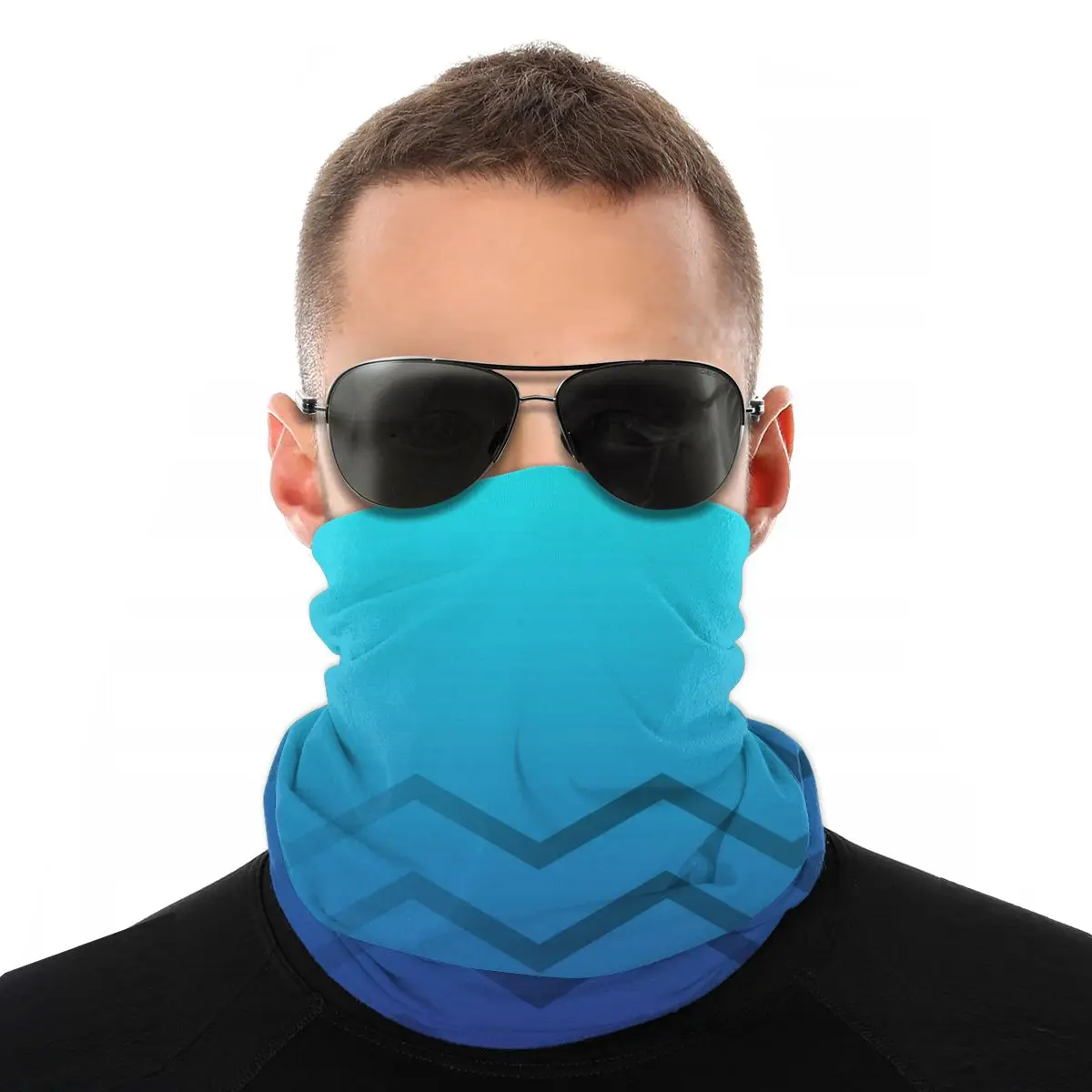 

Blue Gradient Wave Scarf Neck Face Mask Men Women Fashion Neck Gaiter Neck Bandana Versatility Headband Outdoor Hiking