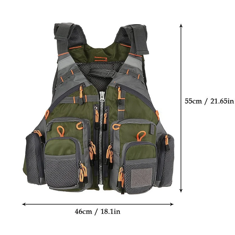 Fly Fishing Vest Breathable Padded Superior 209Lb Bearing Life Safety Jacket for Swimming Sailing Boating Kayak Flo | Спорт и
