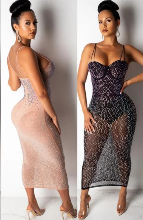 

Женское облегающее Сетчатое платье с круглым вырезом