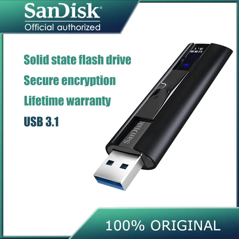Двойной Флеш накопитель SanDisk CZ880 Extreme PRO 128 ГБ USB 3 1 твердотельный флэш 256 высокого